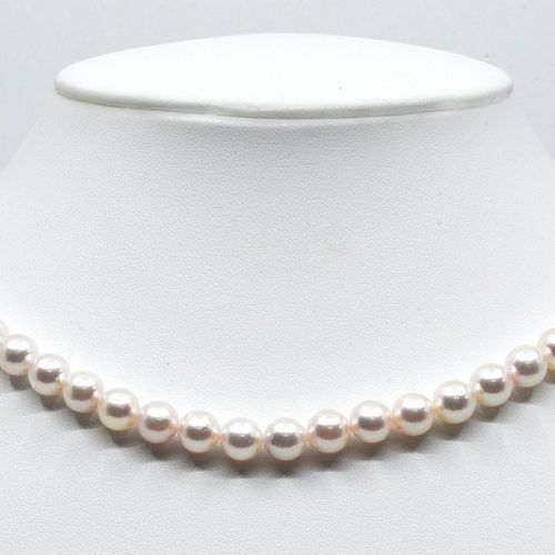 White Japanese Akoya Pearl Necklace, 7 