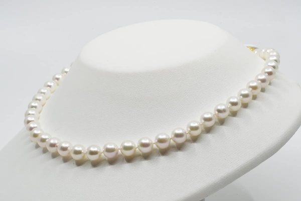 White Japanese Akoya Pearl Necklace, 8-8.5mm
