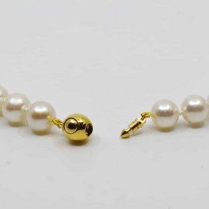 White Japanese Akoya Pearl Necklace, 8-8.5mm