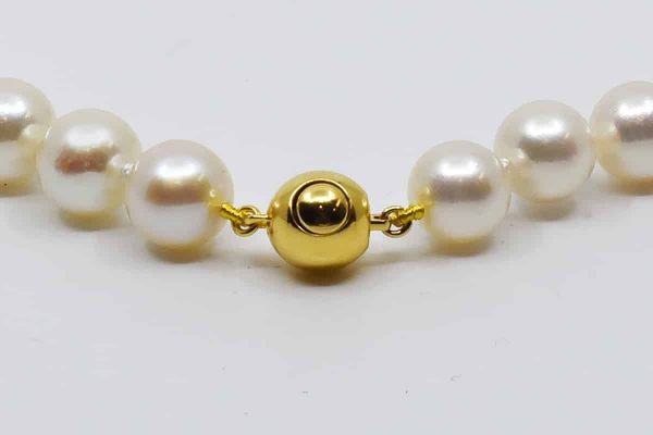 White Japanese Akoya Pearl Necklace, 8-8.5mm