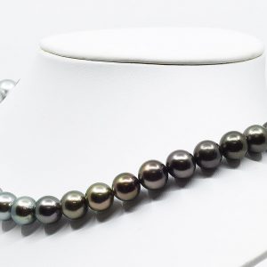 10mm White South Sea and Tahitian Pearl Ombre Necklace with color graduation