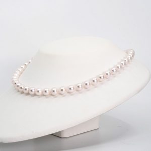 Stunning Japanese Akoya Pearl Necklace 7x7.5mm AA+ luster