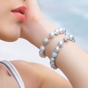 Natural Blue White South Sea Baroque Bracelet
