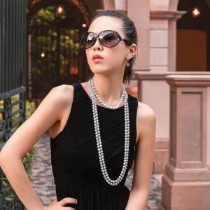 Natural Blue Japanese Akoya Baroque Necklace