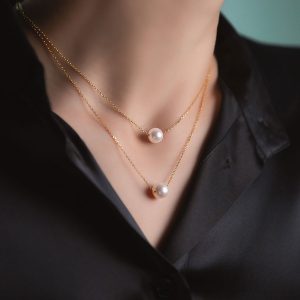 Japanese Akoya Pearl Necklace on chain