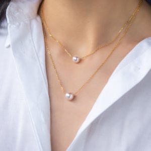 Japanese Akoya Pearl Necklace on chain