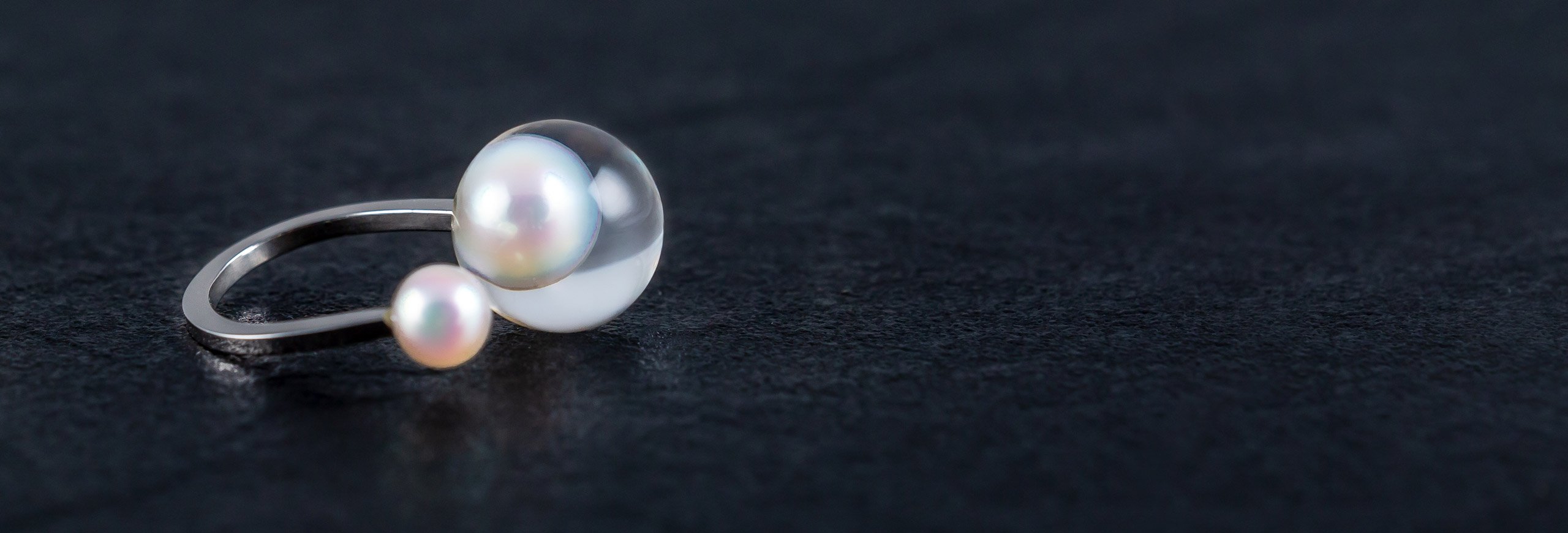 Luna Ring — Japanese Akoya Pearl Magnifying Sphere
