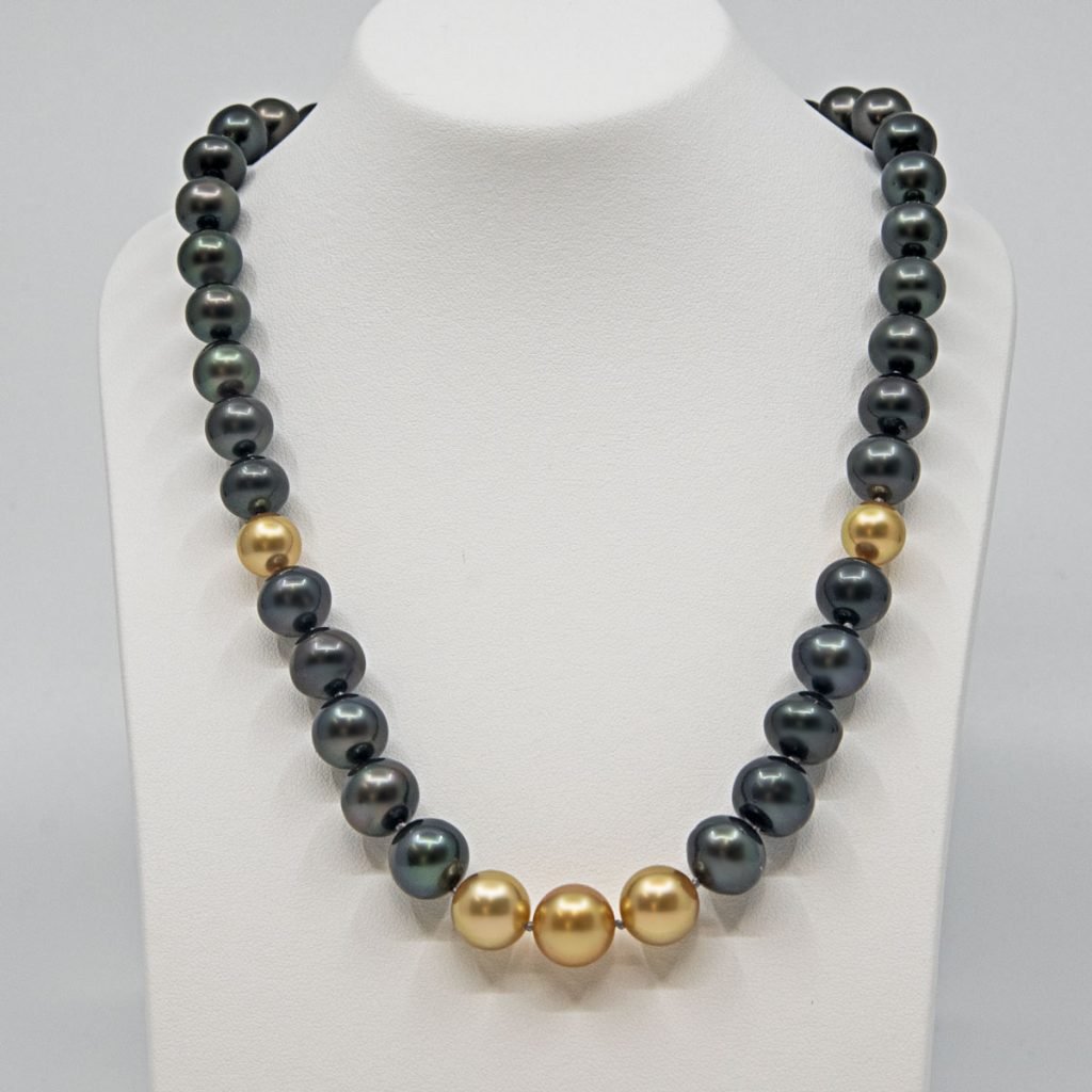 South sea gold and tahitian pearl necklace