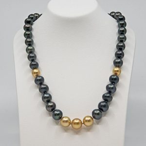 South sea gold and tahitian pearl necklace