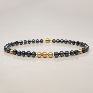 South sea gold and tahitian pearl necklace