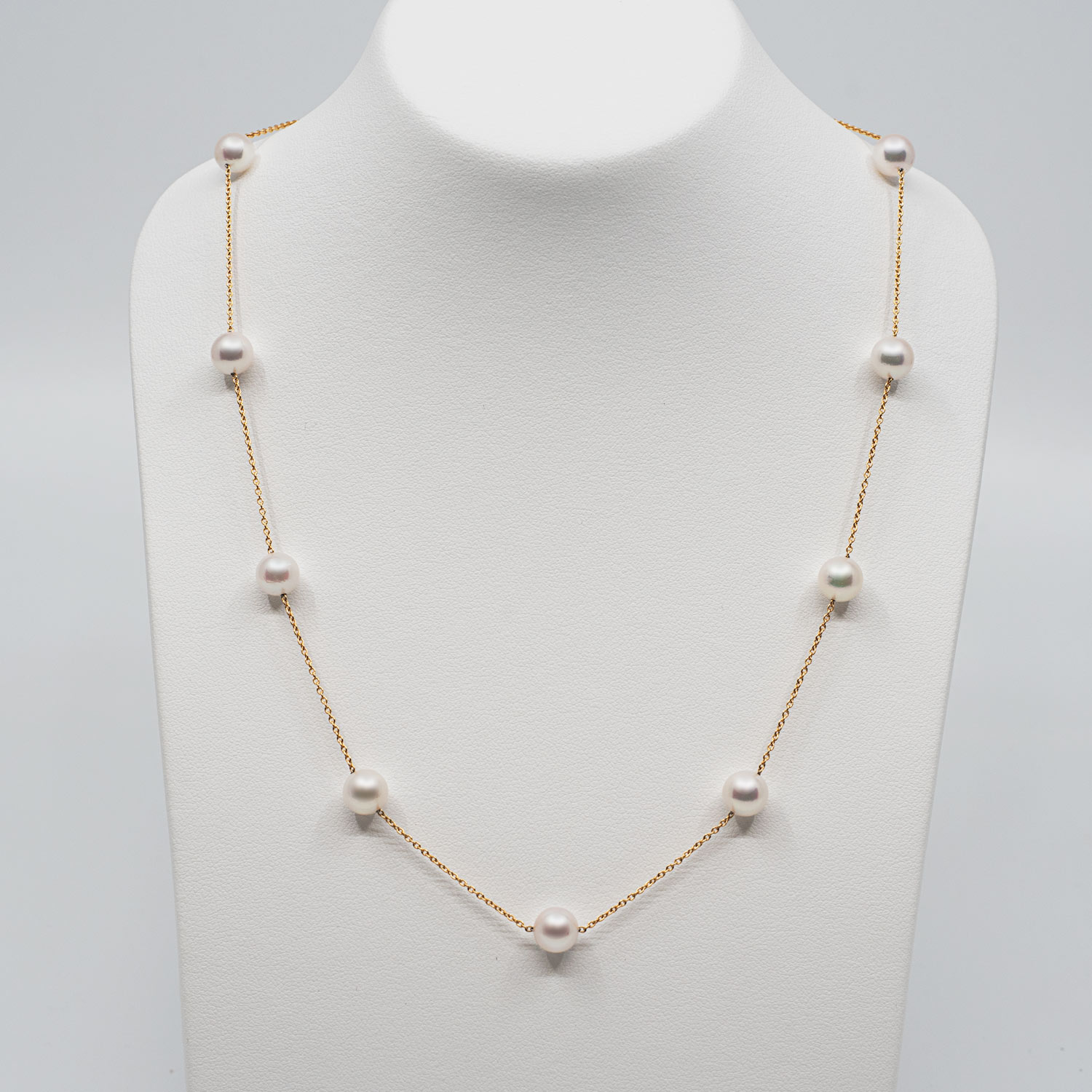 Japanese Akoya Tin-cup station necklace