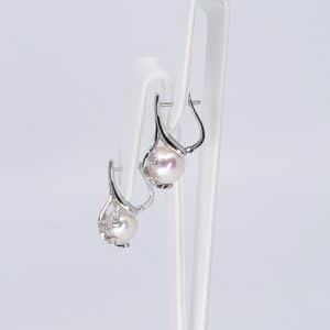 Boucles d'oreilles en perles Akoya japonaises avec diamants