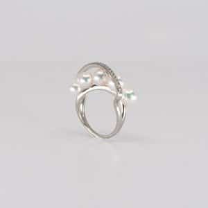 Perles Akoya japonaises.jp Tokyo, Japon, Bague avec diamants
