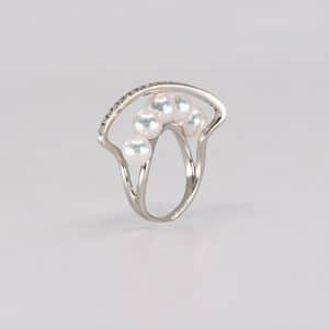 Perles Akoya japonaises.jp Tokyo, Japon, Bague avec diamants