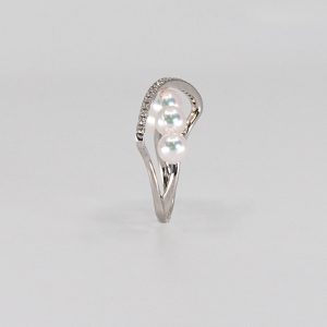 Perles Akoya japonaises.jp Tokyo, Japon, Bague avec diamants