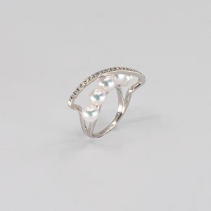 Perles Akoya japonaises.jp Tokyo, Japon, Bague avec diamants