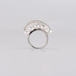 Perles Akoya japonaises.jp Tokyo, Japon, Bague avec diamants