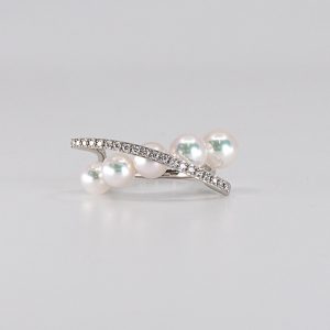 Perles Akoya japonaises.jp Tokyo, Japon, Bague avec diamants