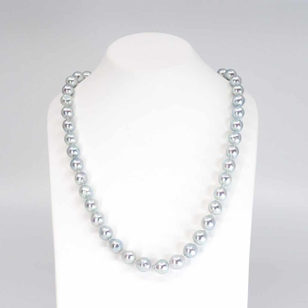 natural silver blue akoya pearls.jp tokyo, japan