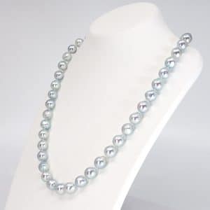 natural silver blue akoya pearls.jp tokyo, japan