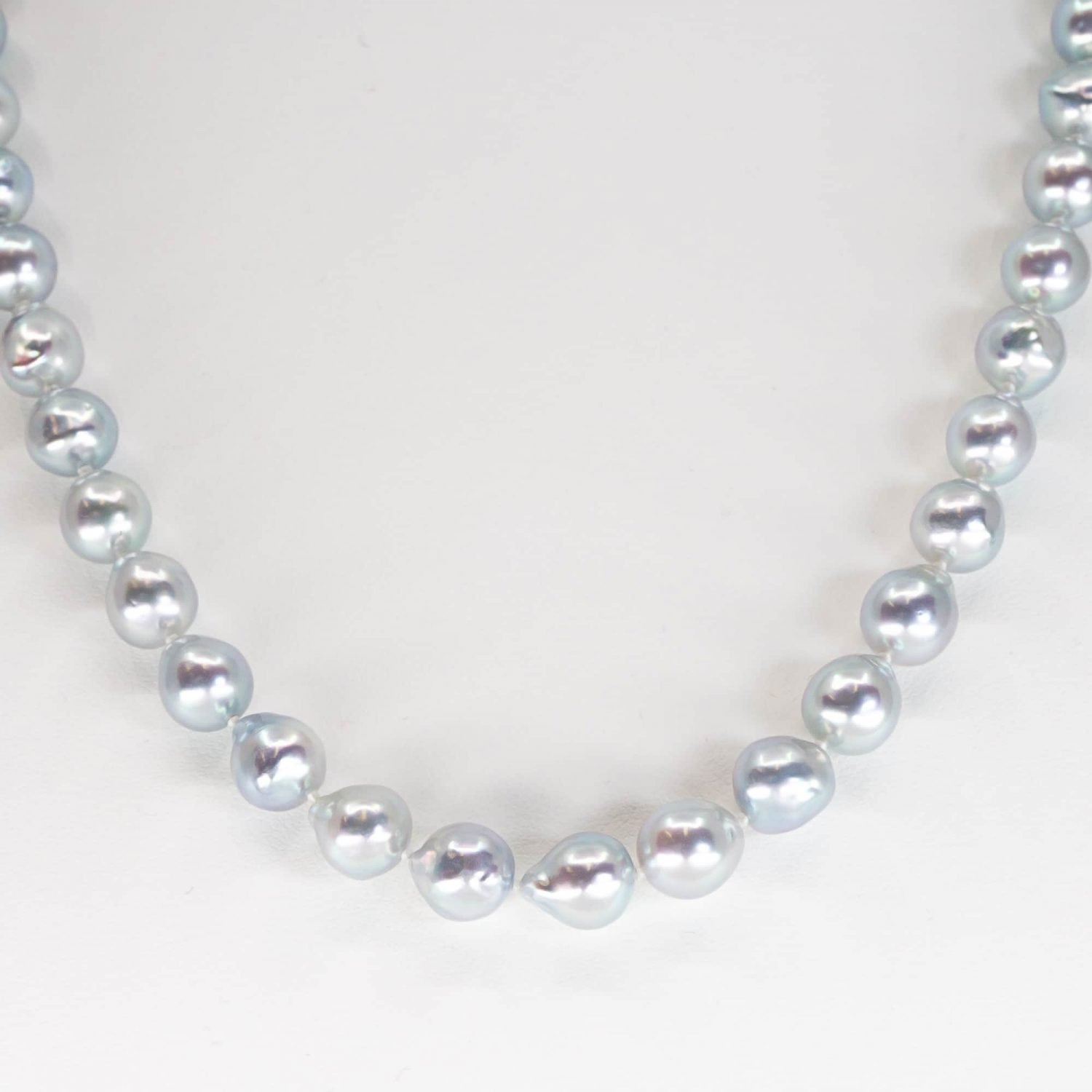 natural silver blue akoya pearls.jp tokyo, japan