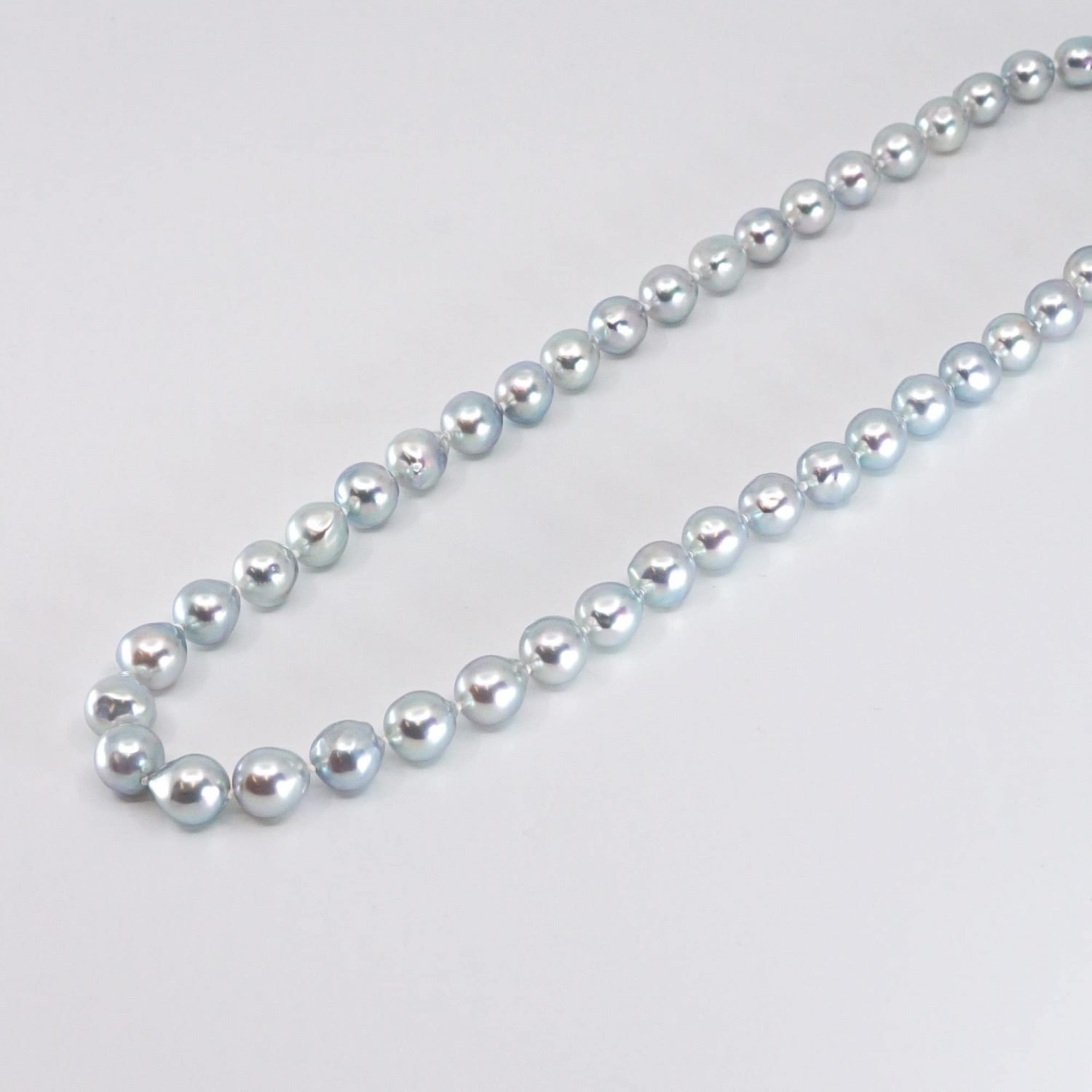 natural silver blue akoya pearls.jp tokyo, japan