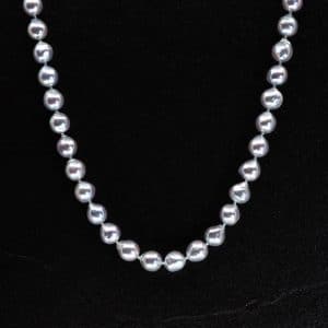 natural silver blue akoya pearls.jp tokyo, japan