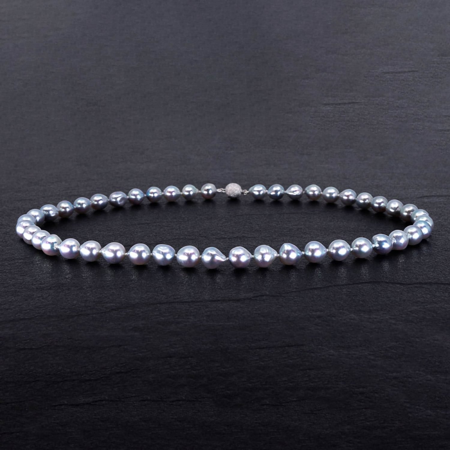 natural silver blue akoya pearls.jp tokyo, japan