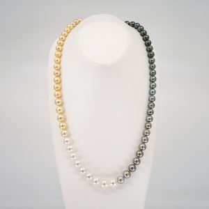 tri-color pearl ombre necklace pearls.jp