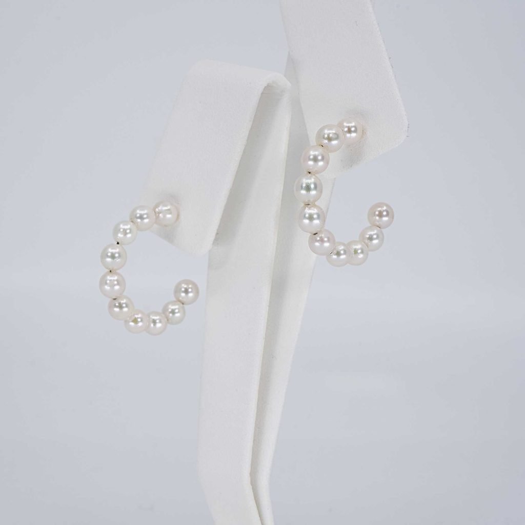 Japanese Akoya Hoop Earrings, pearls.jp, Tokyo, Japan